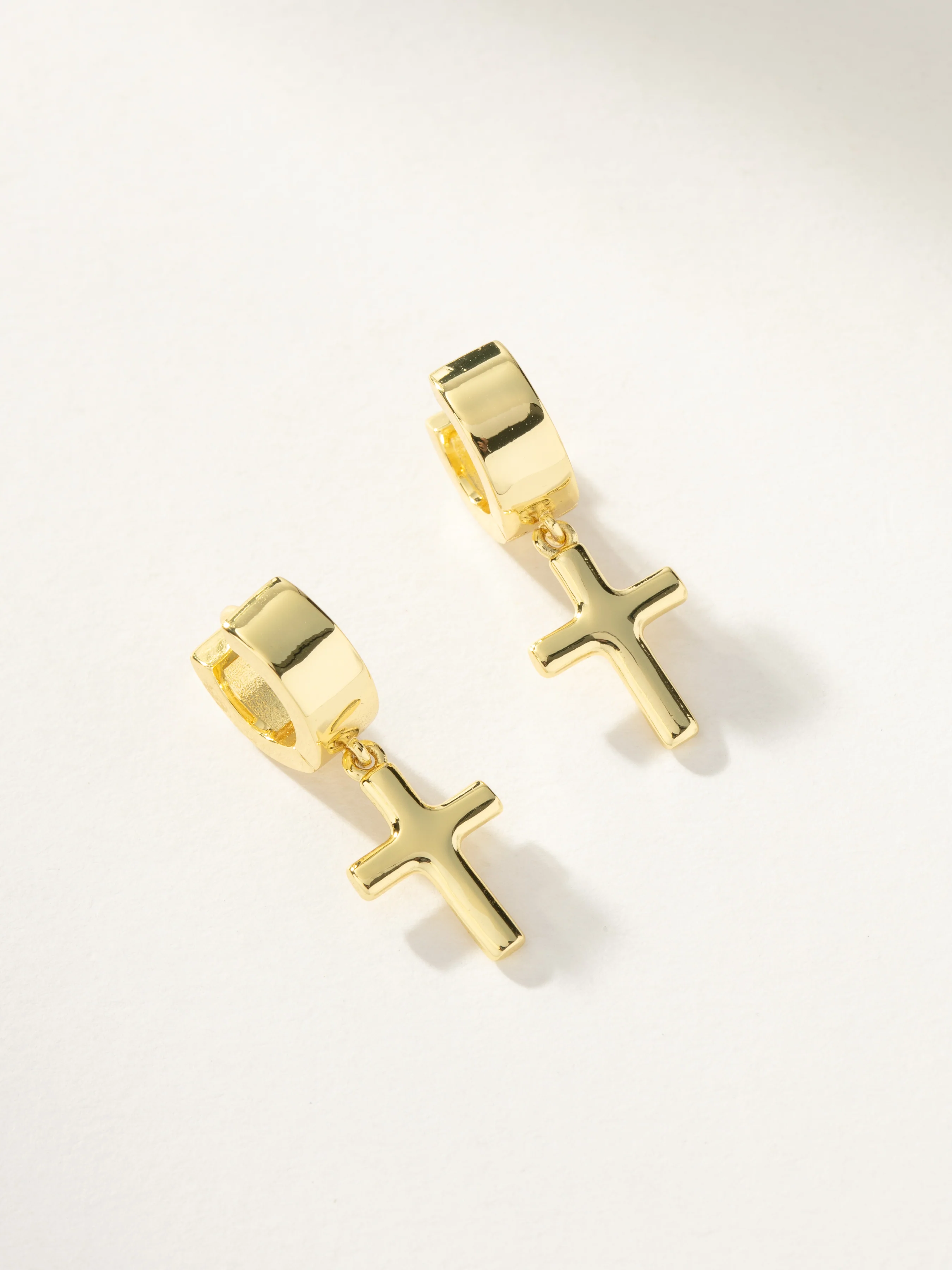 Bold Cross Huggie Earrings