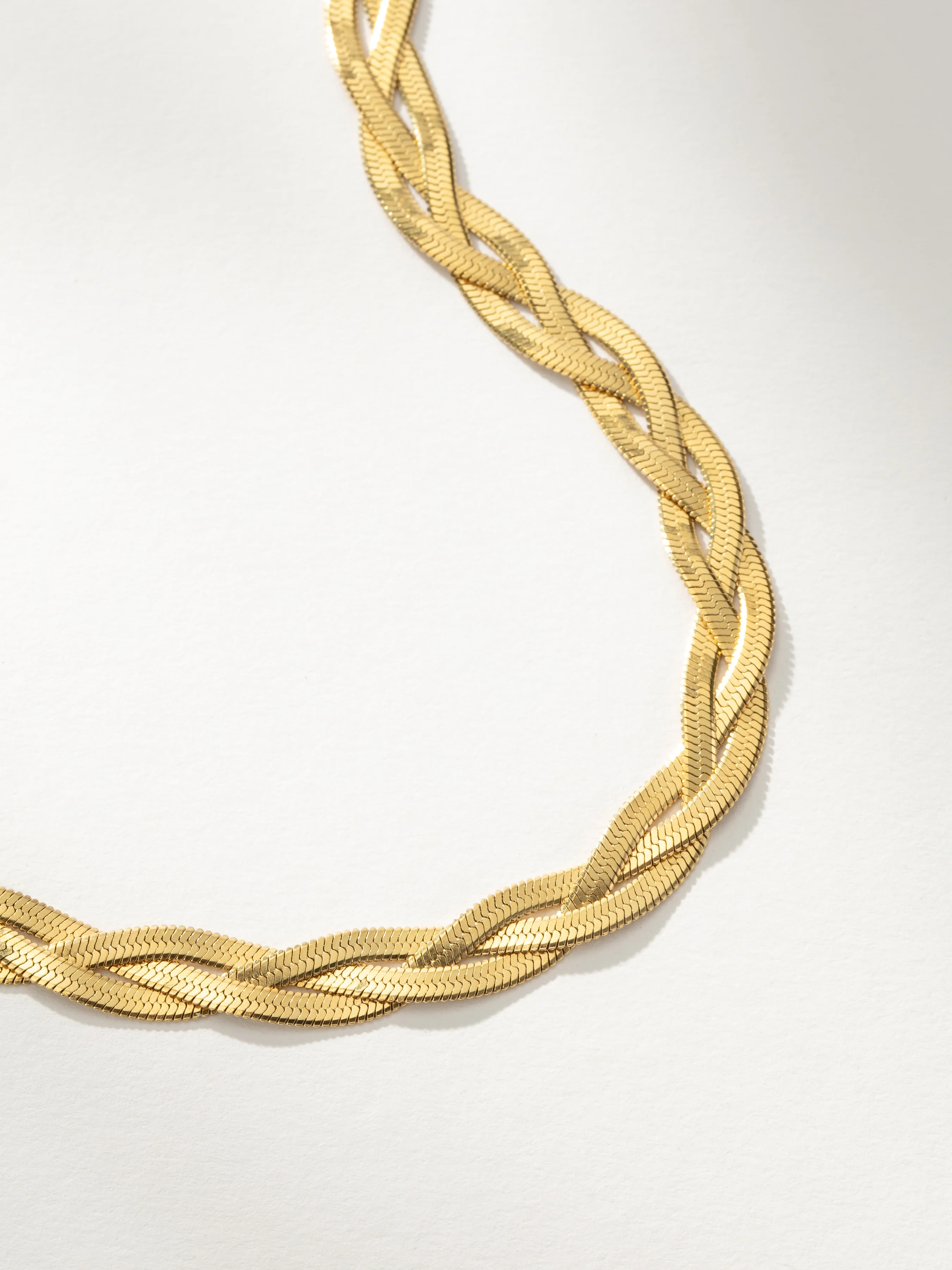 Braided Herringbone Chain Necklace - Image 4