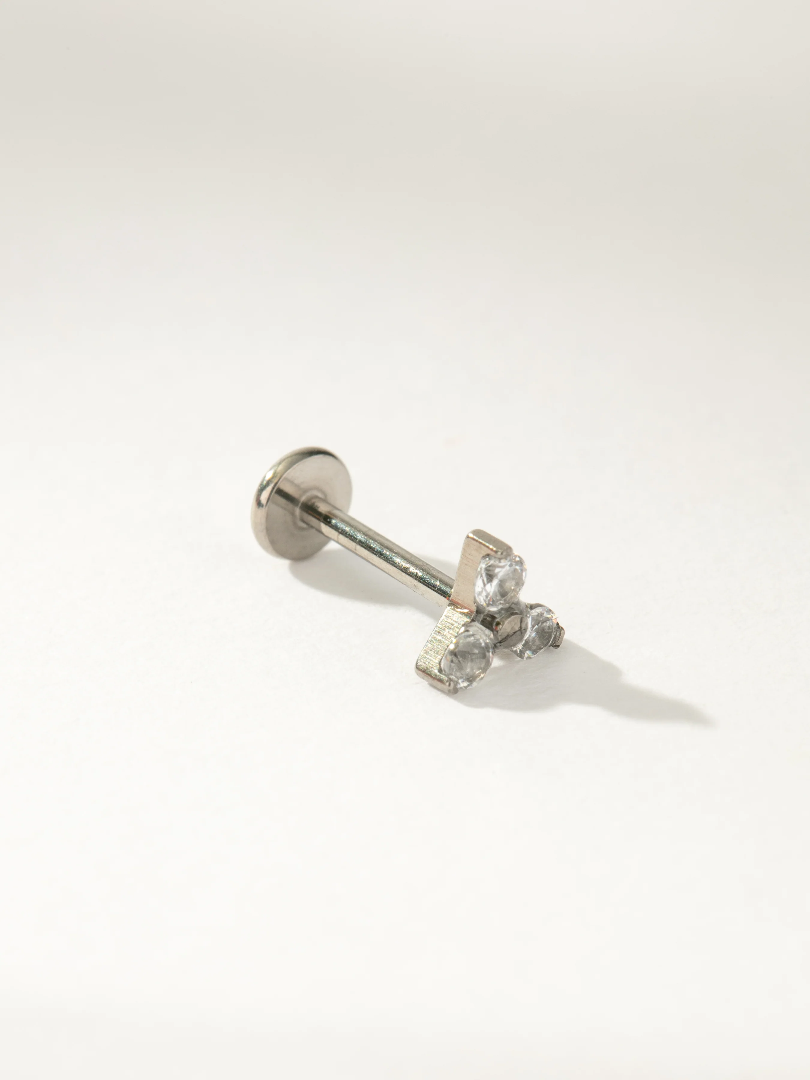 Diamond Cluster Titanium Flat Back Earring - Image 3