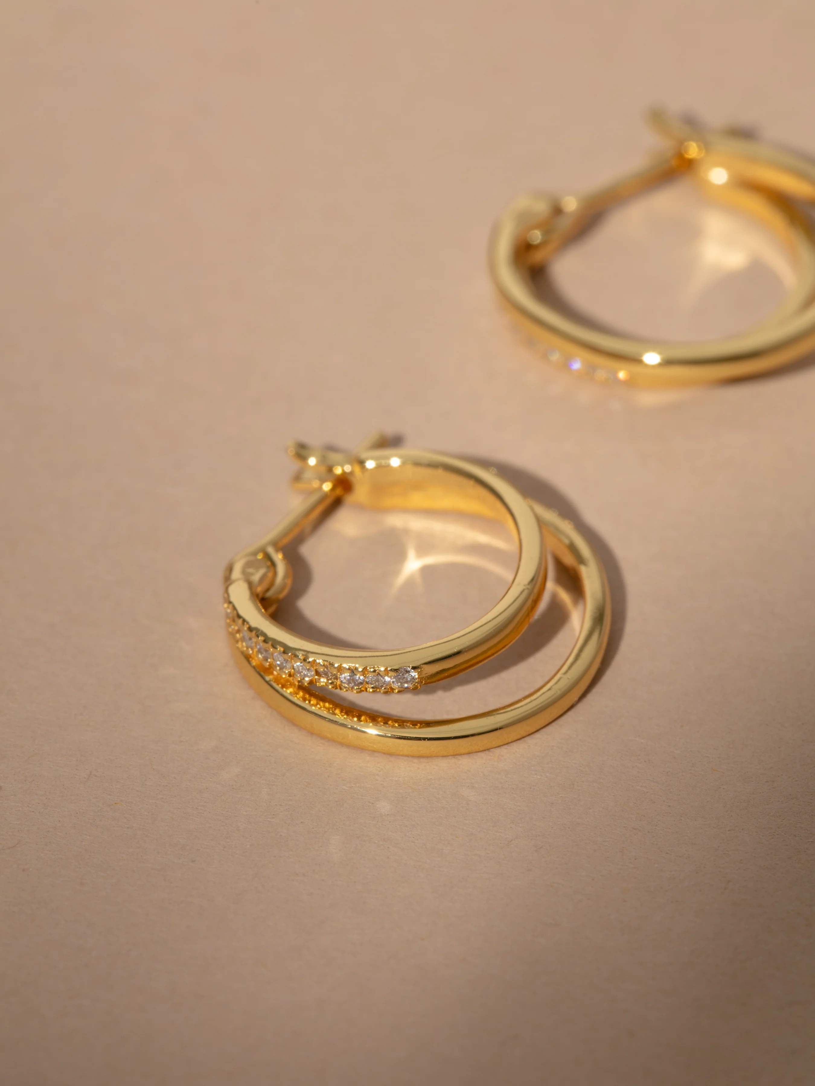 Vermeil Double Huggie Earrings - Image 3