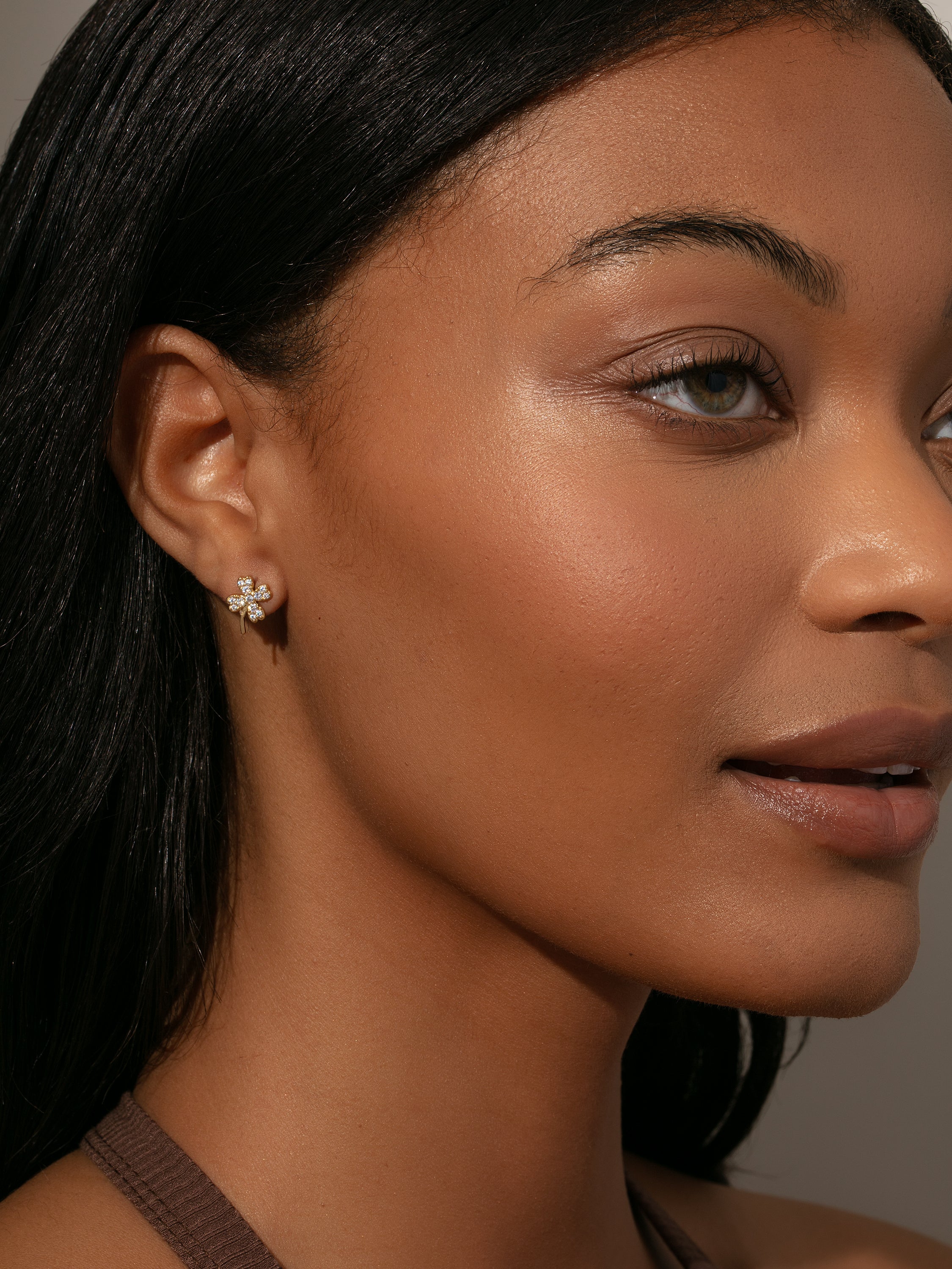Four Leaf Clover Stud Earrings - Image 2