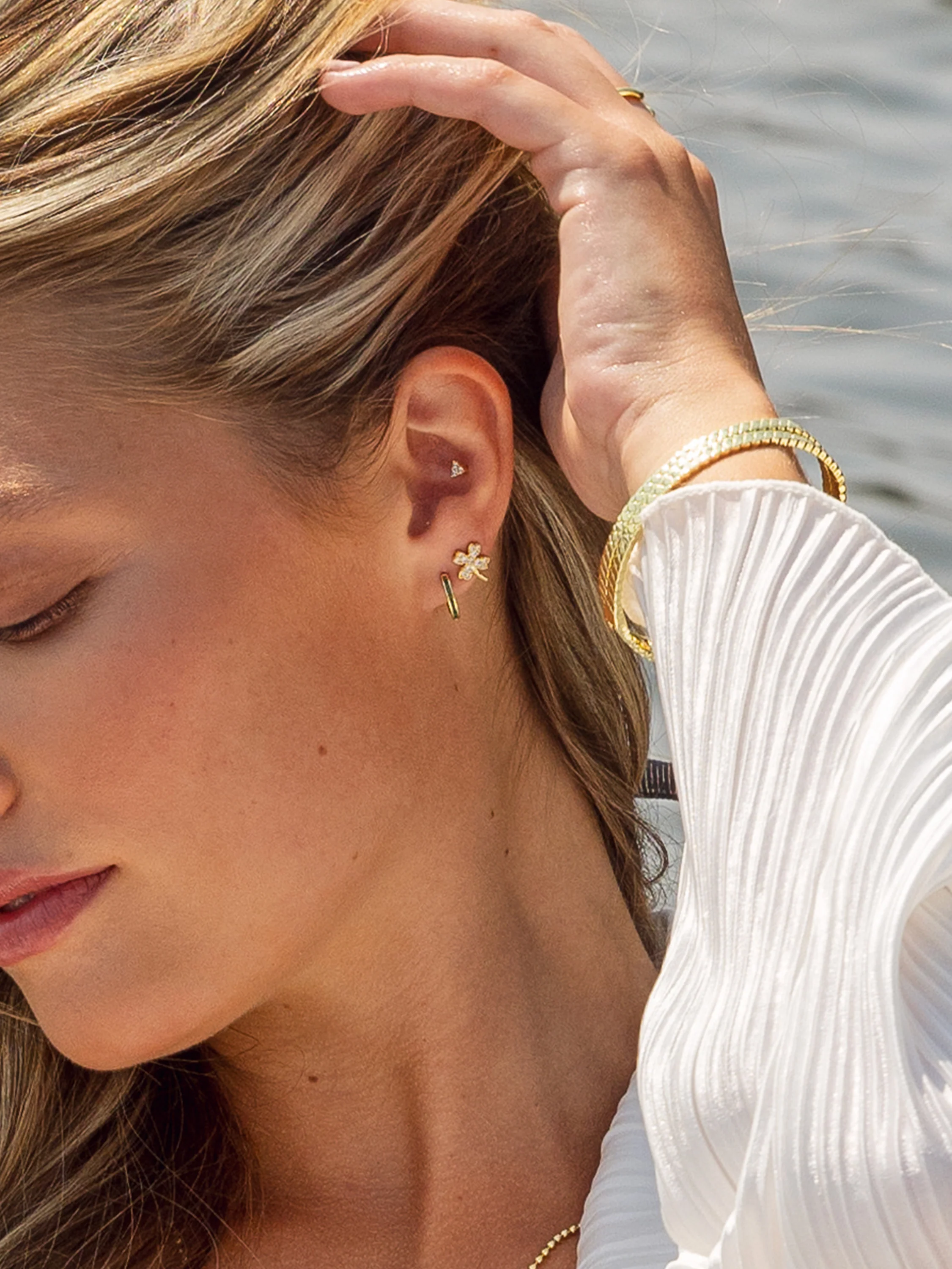Four Leaf Clover Stud Earrings - Image 3