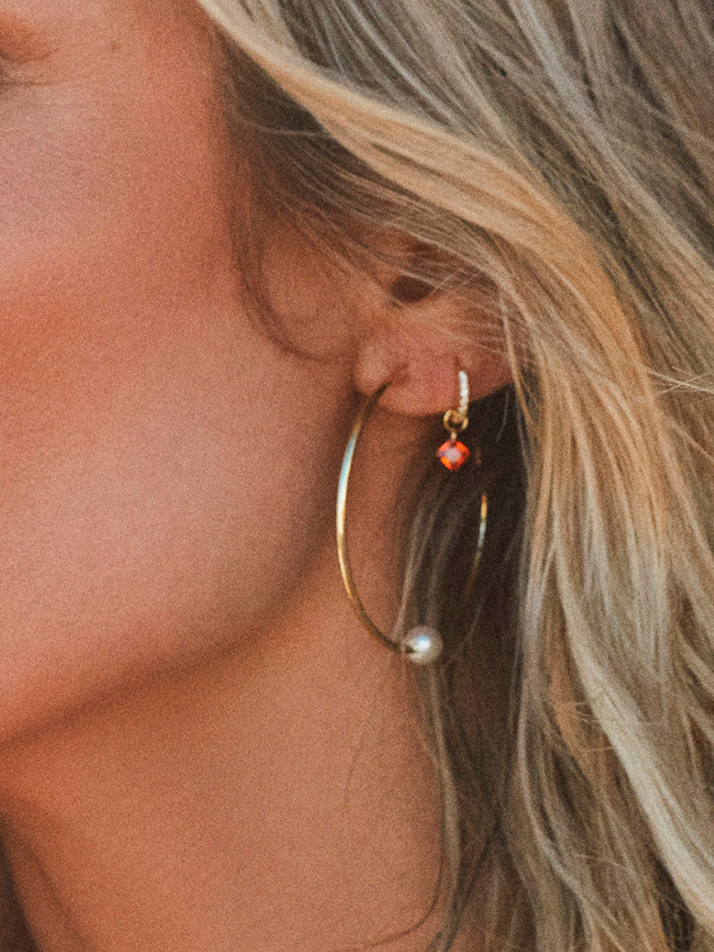 Grace Pearl Hoop Earrings - Image 3