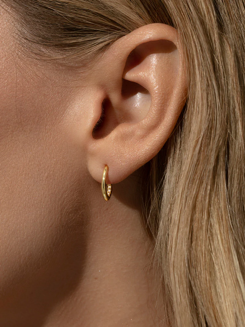 Hidden Pavé Stud Earrings - Image 3