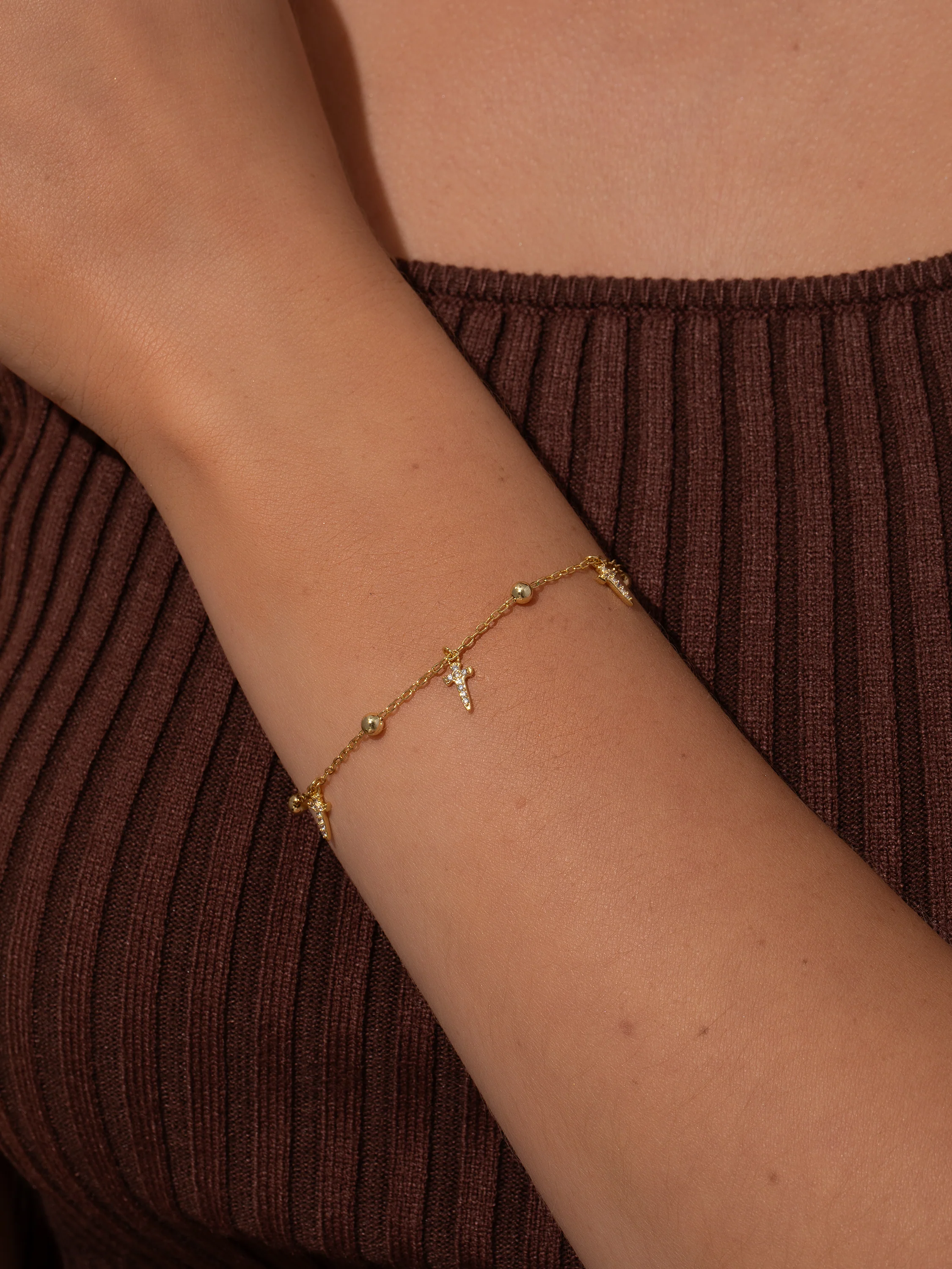 Higher Shine Cross and Chain Bracelet - Image 2