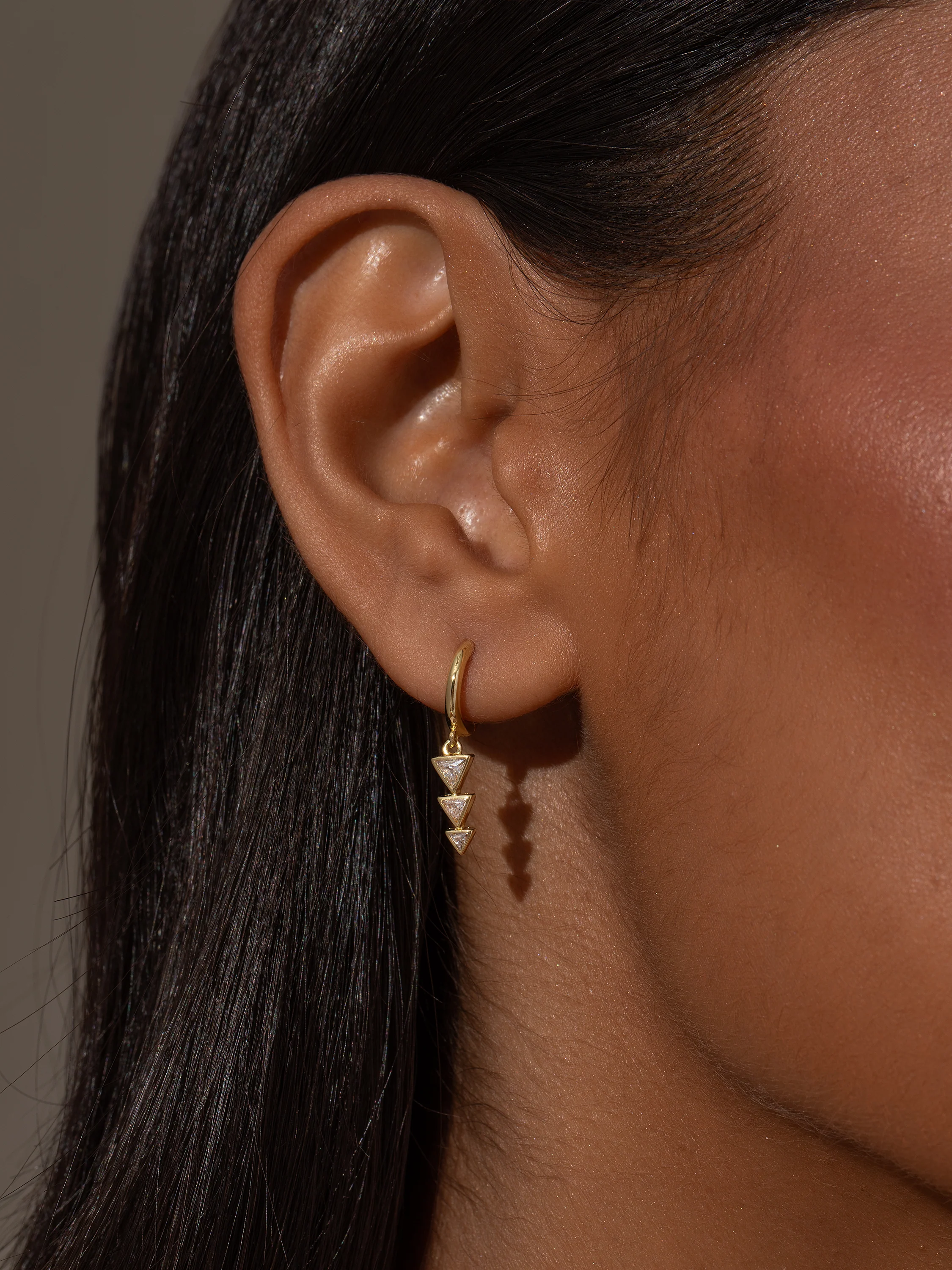 Moving On Arrow Huggie Earrings - Image 2