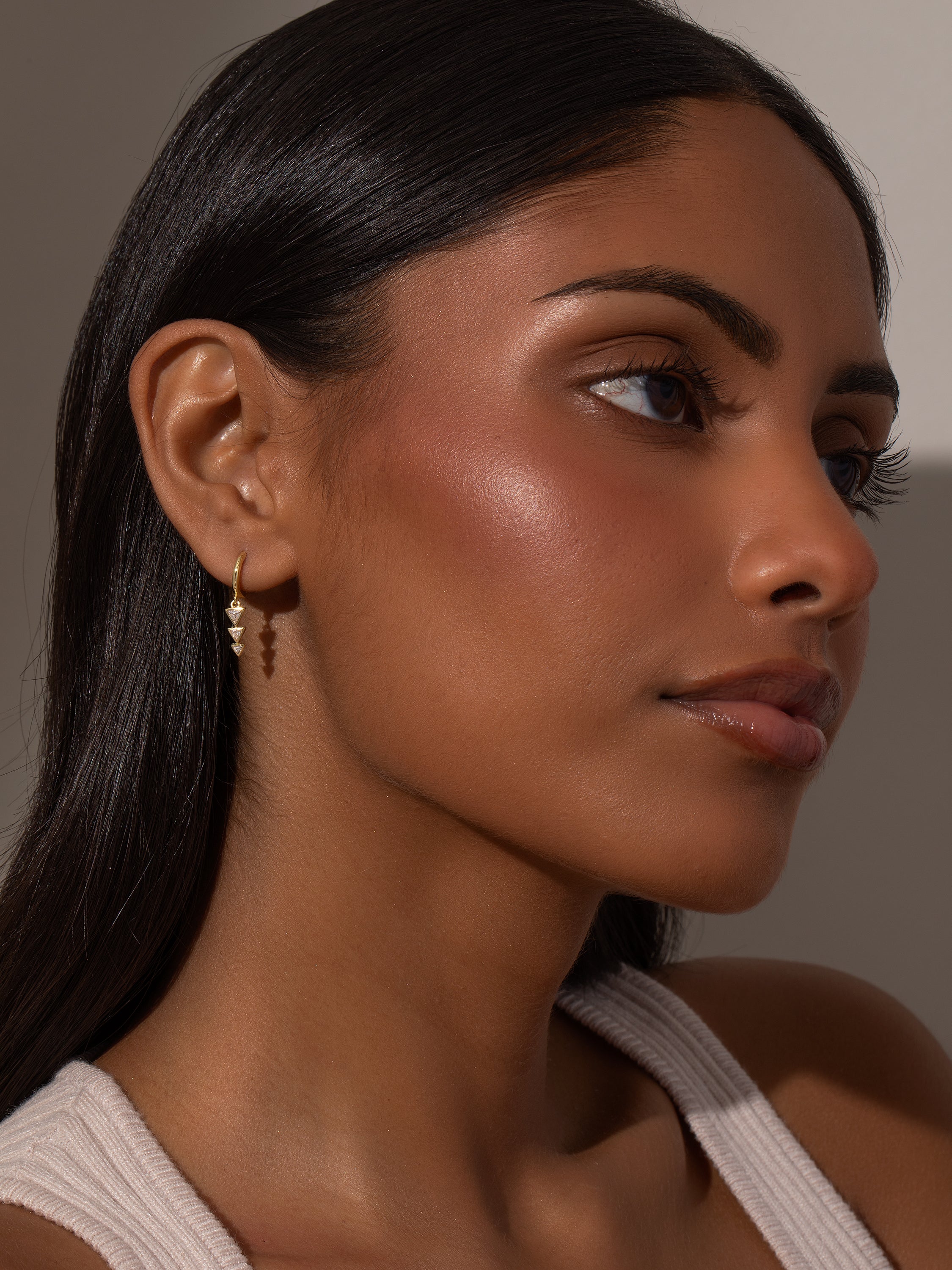Moving On Arrow Huggie Earrings - Image 4