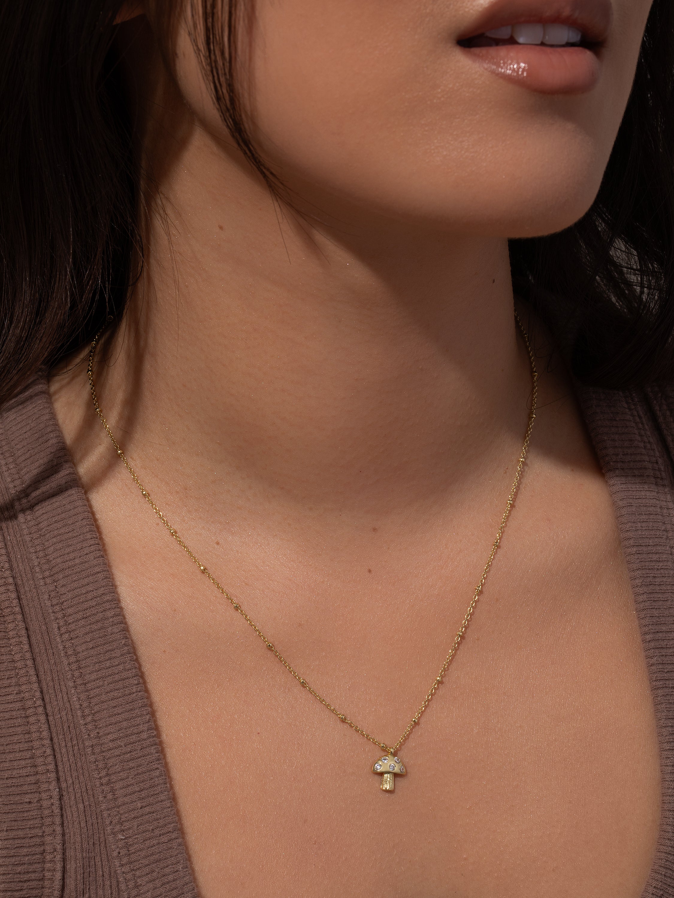 Mushroom Pendant Necklace - Image 2