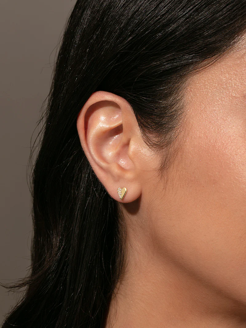 Other Half Heart Stud Earrings - Image 2