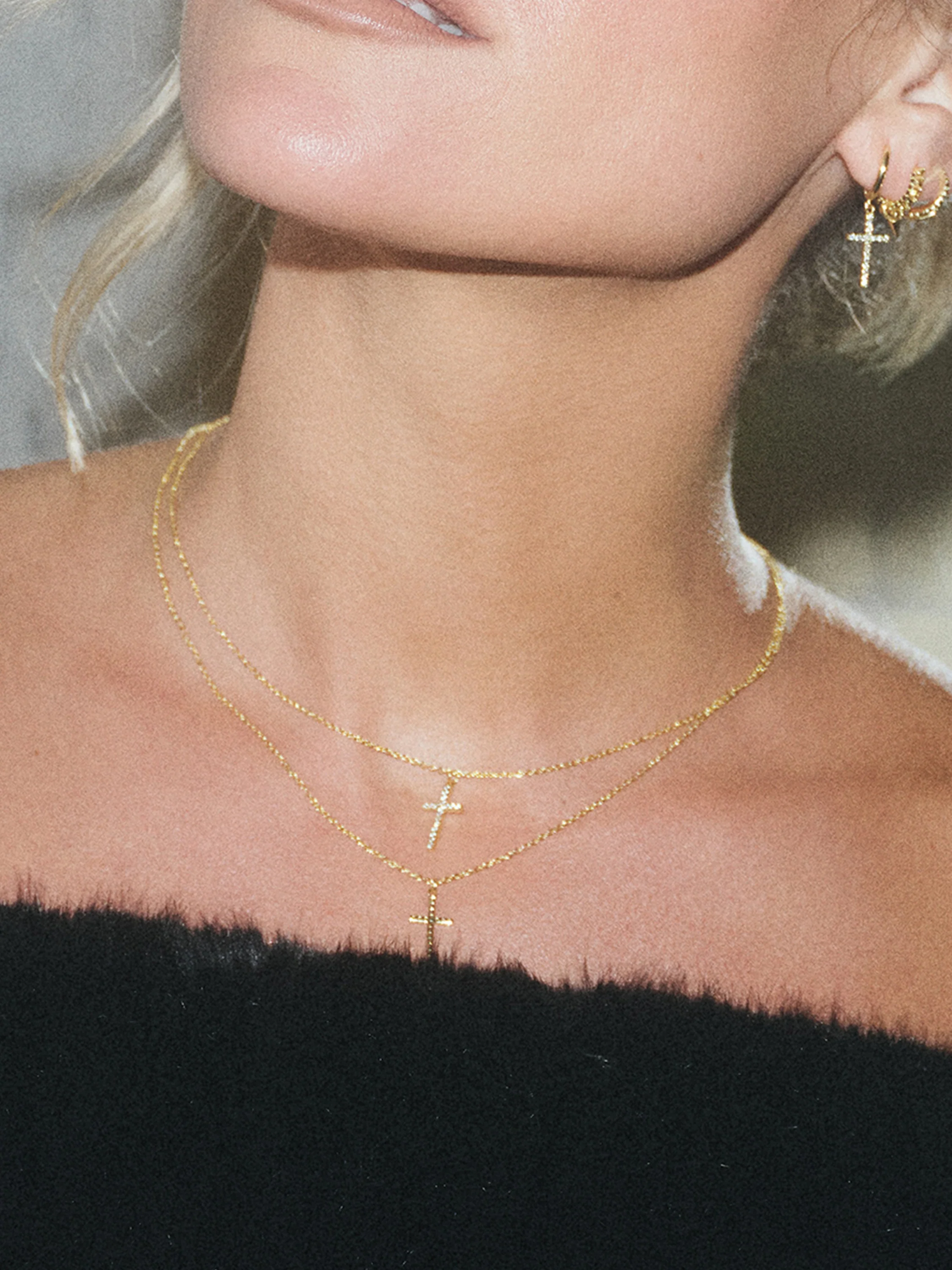 Pavé Cross Necklace - Image 4
