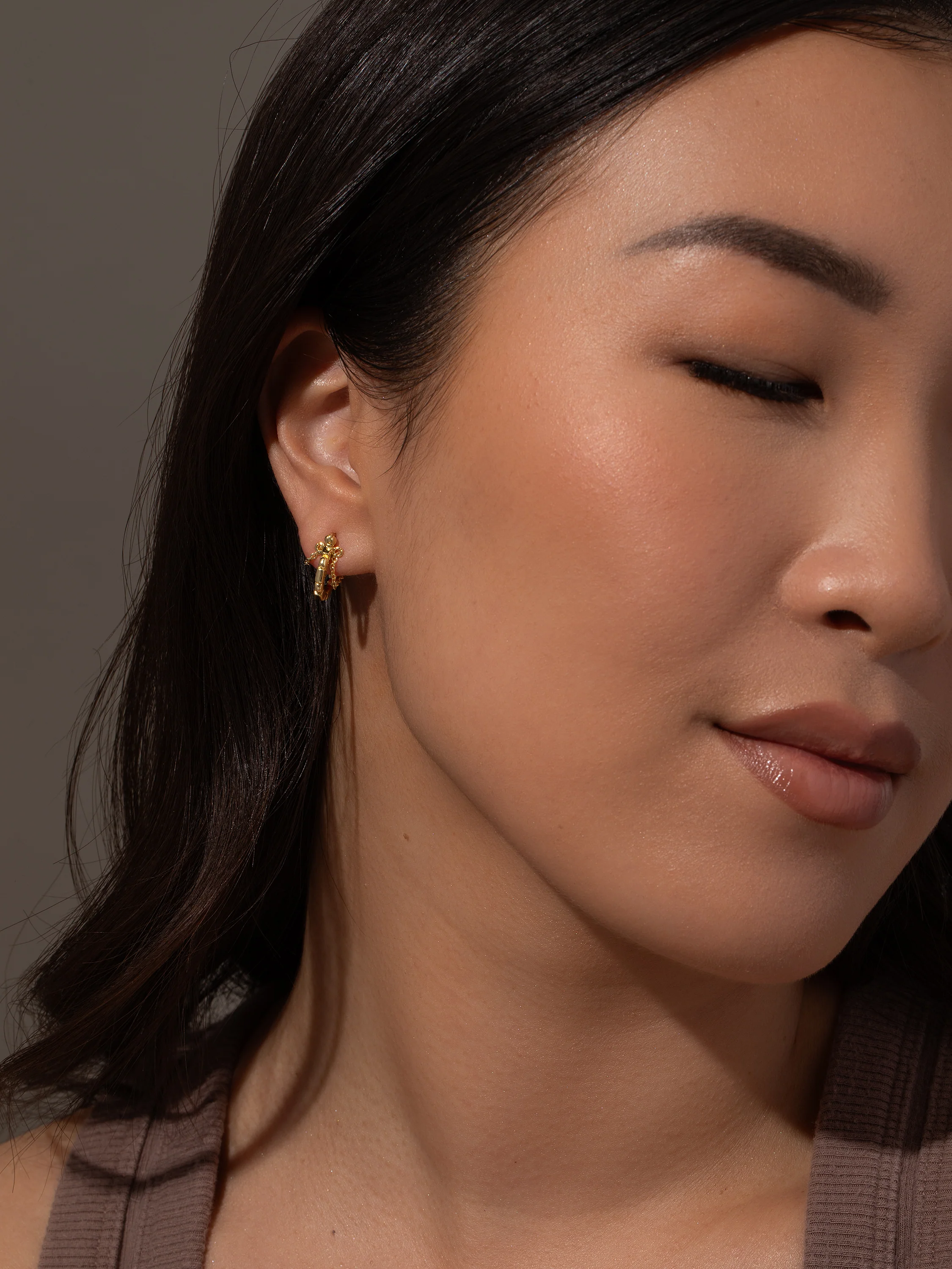 Risk Chain Huggie Earrings - Image 2
