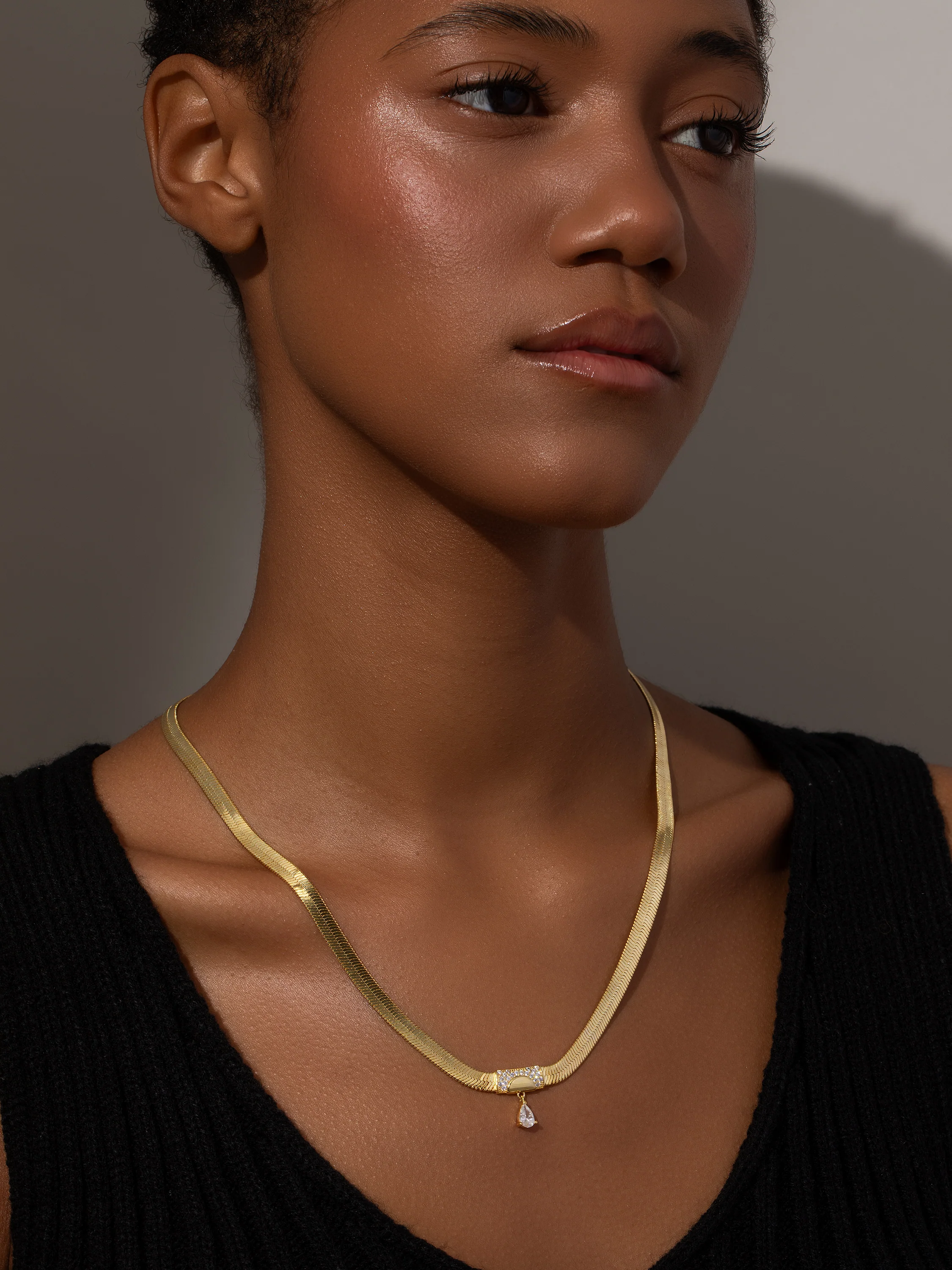 Ritz Herringbone Chain Necklace - Image 2