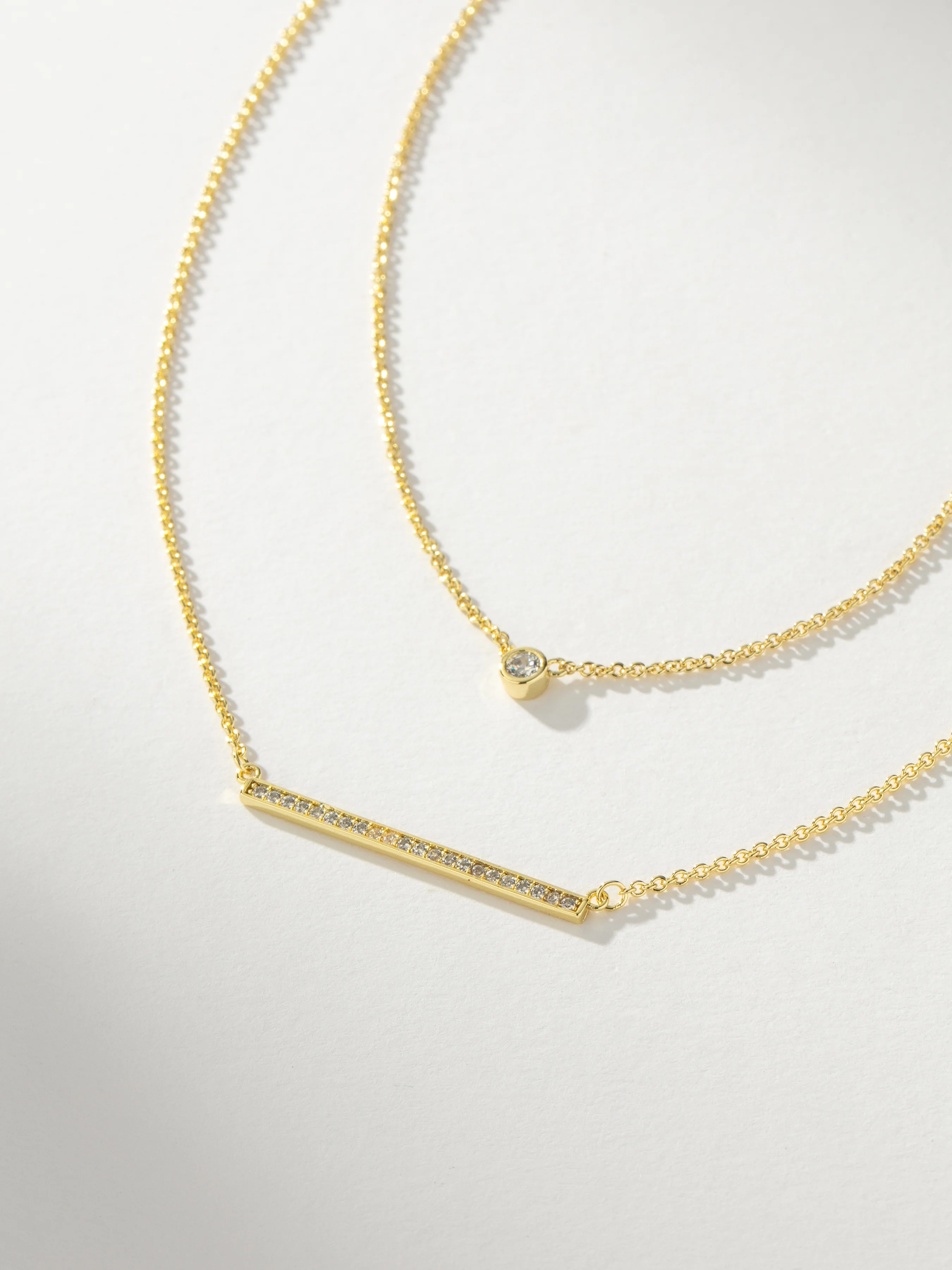 Simple Shine Pavé Necklace Stack - Image 2