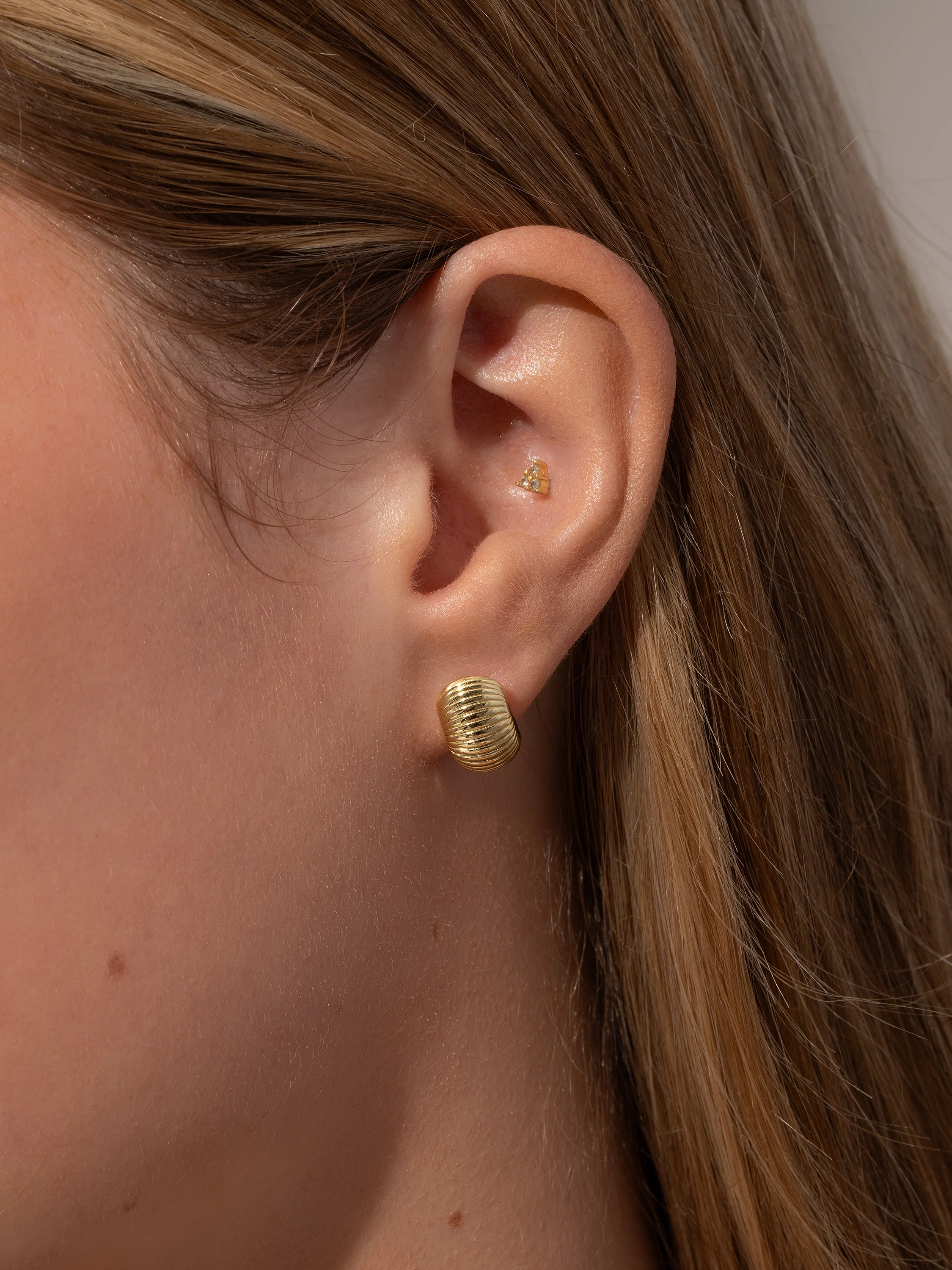 Status Symbol Ribbed Earrings - Image 2