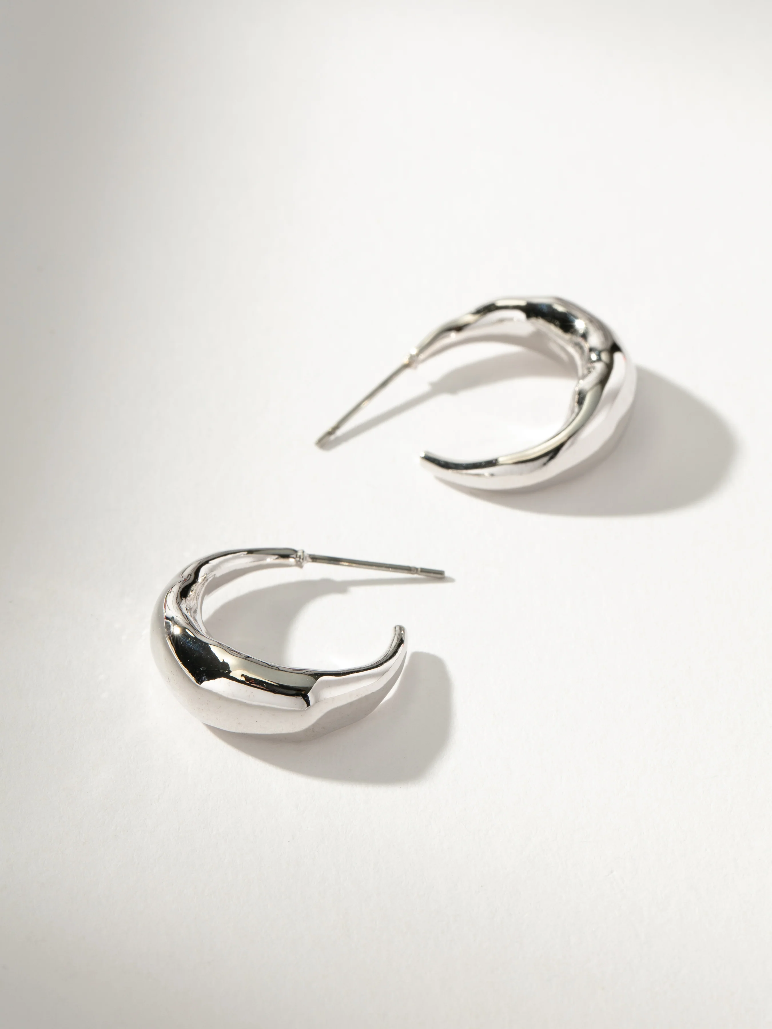 Textured Dome Hoop Earrings - Image 5
