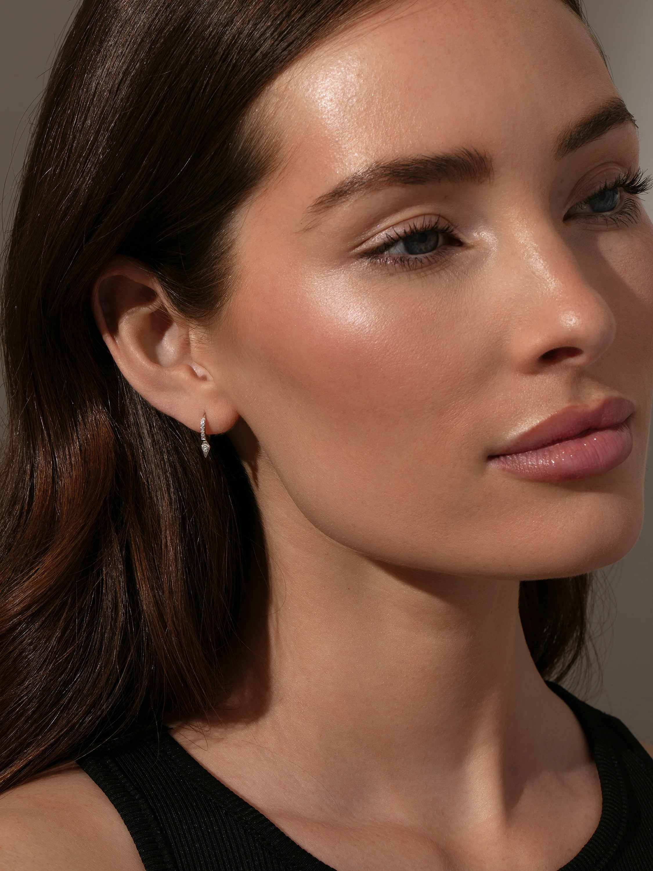 Tipping Point Pavé Huggie Earrings - Image 2