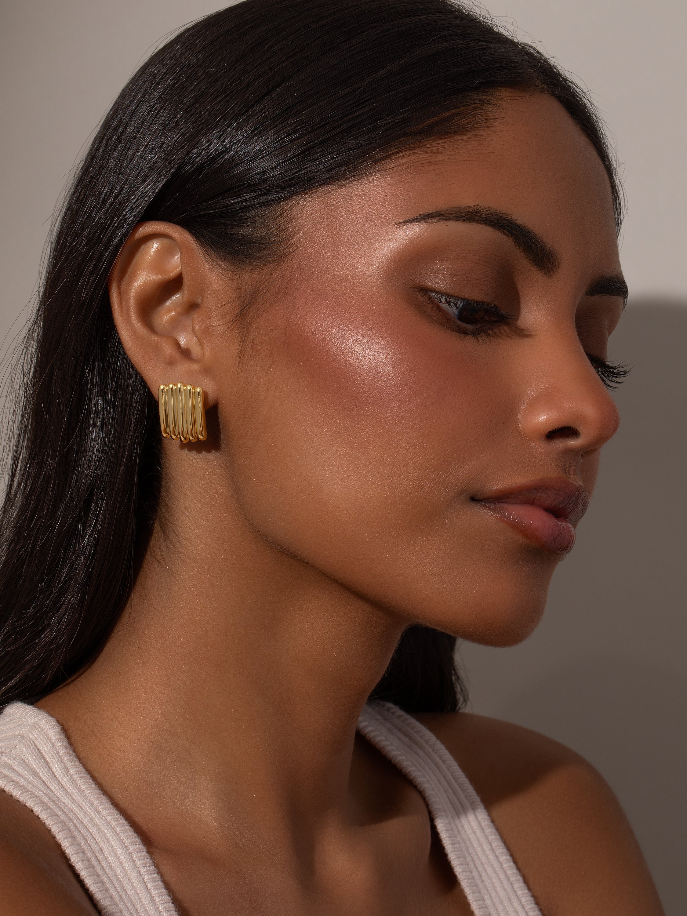 Tough Ribbed Statement Earrings - Image 3