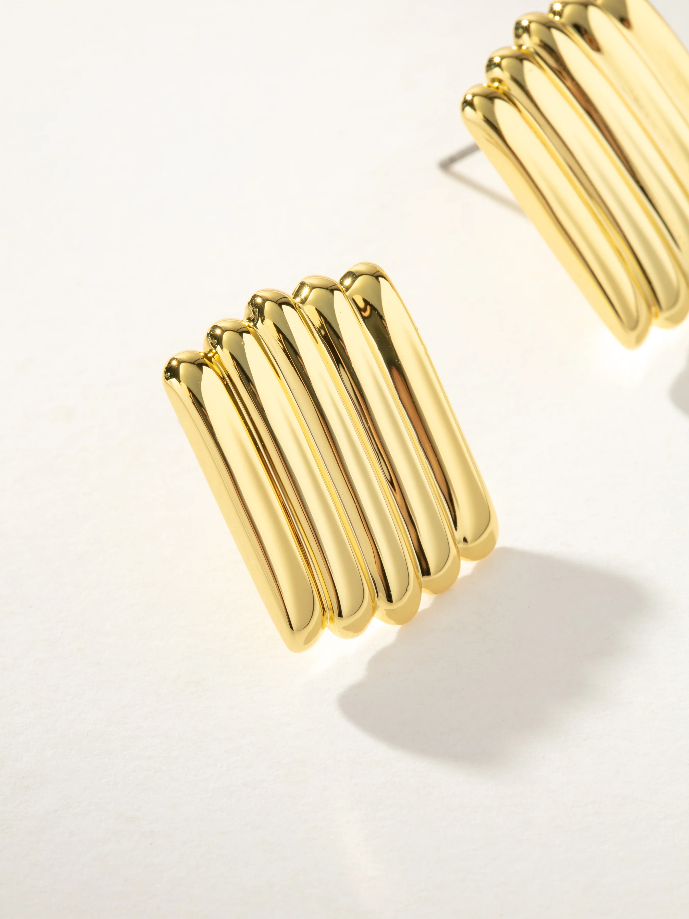 Tough Ribbed Statement Earrings - Image 4