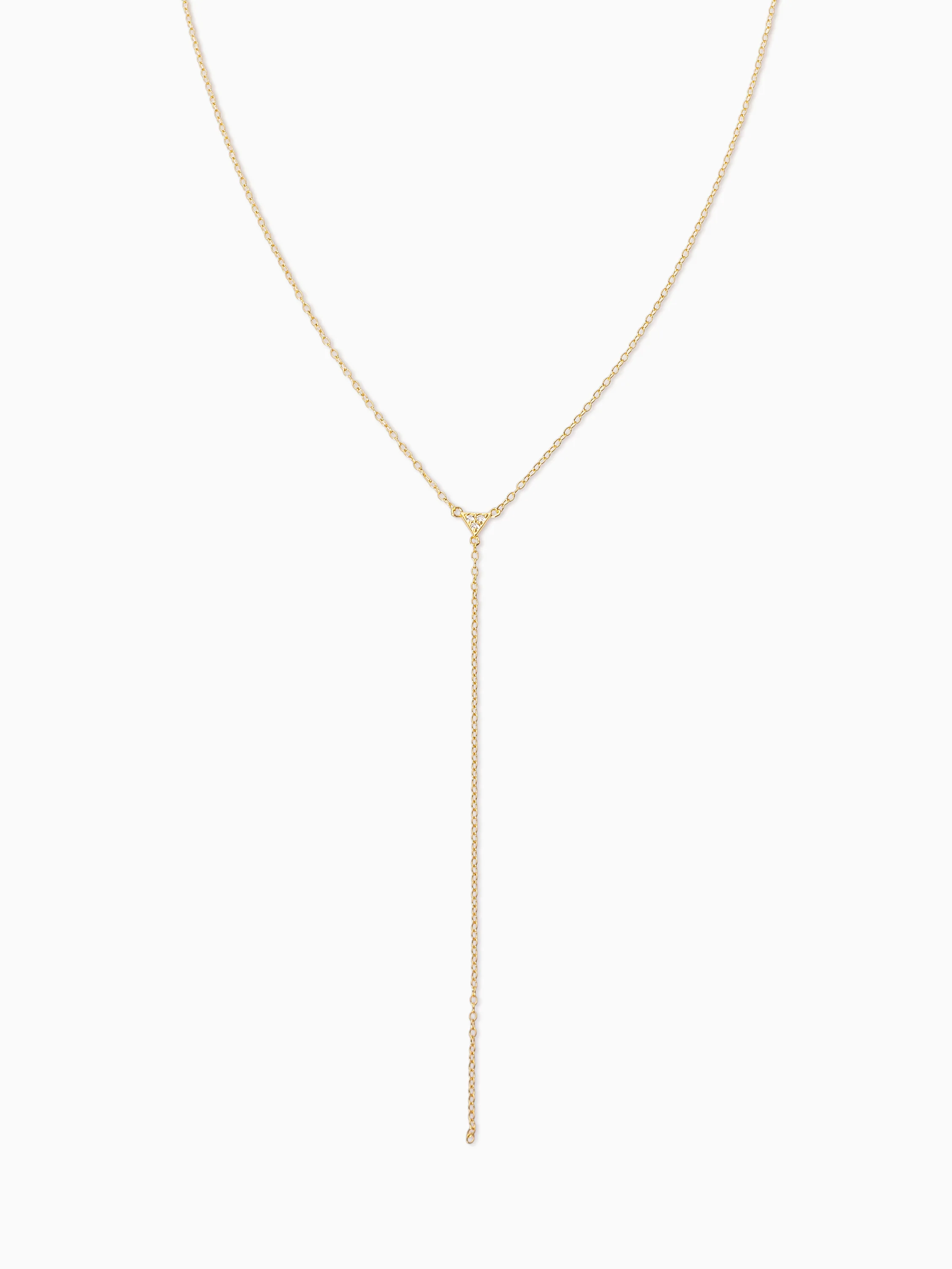Vermeil Triangle Diamond Lariat Necklace - Image 3