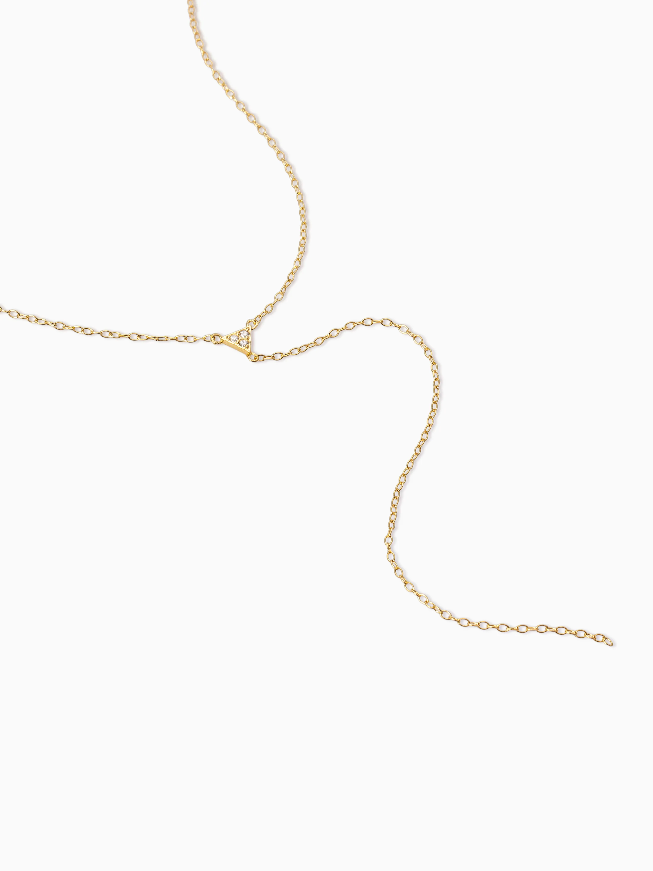 Vermeil Triangle Diamond Lariat Necklace - Image 4