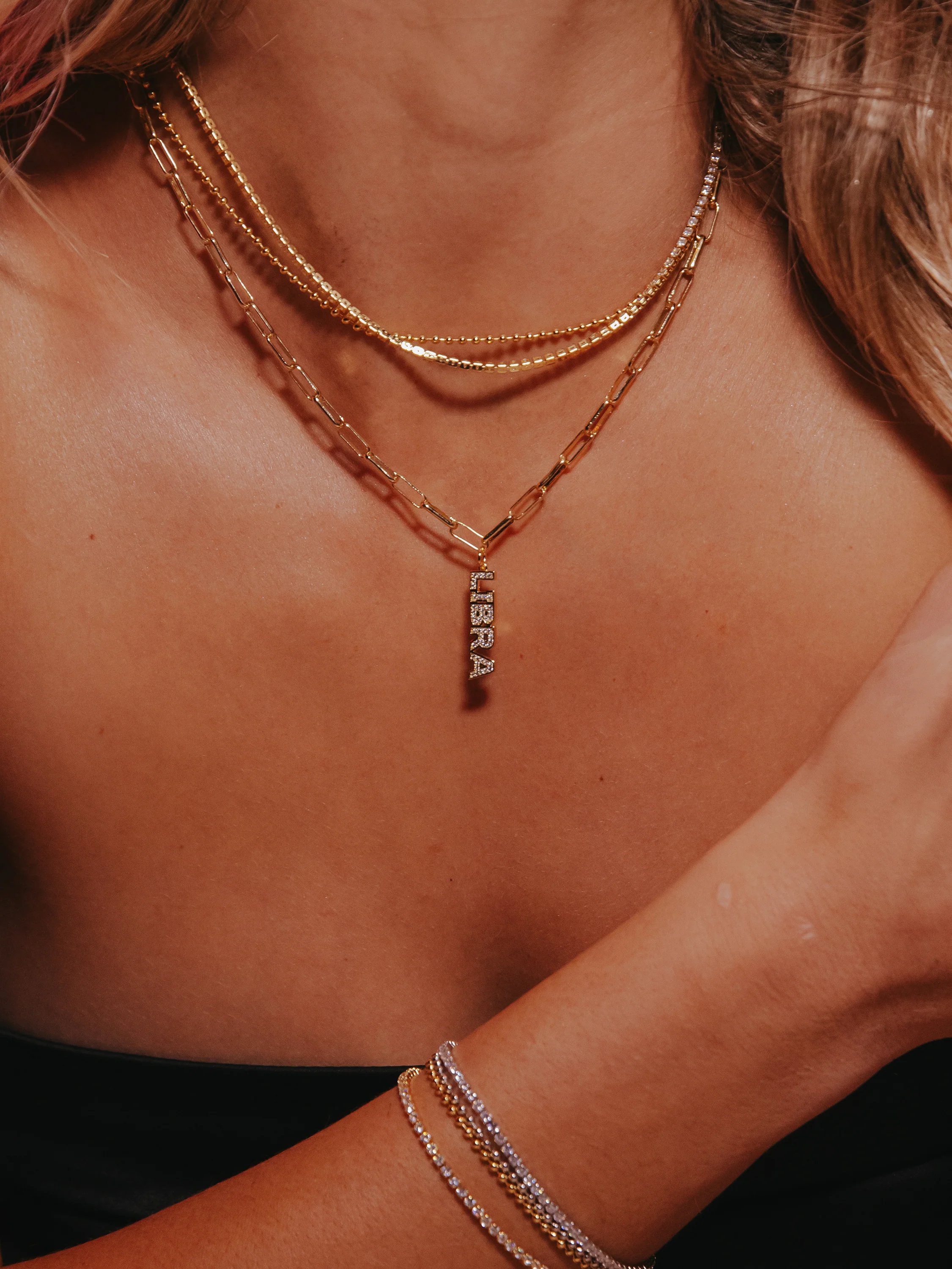 Zodiac Nameplate Pendant Necklace - Image 4